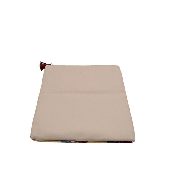 Rachel Pally Floral Printed Canvas Leather Trim Clutch Bag Tassel Zipper Magnet - Picture 3 of 9
